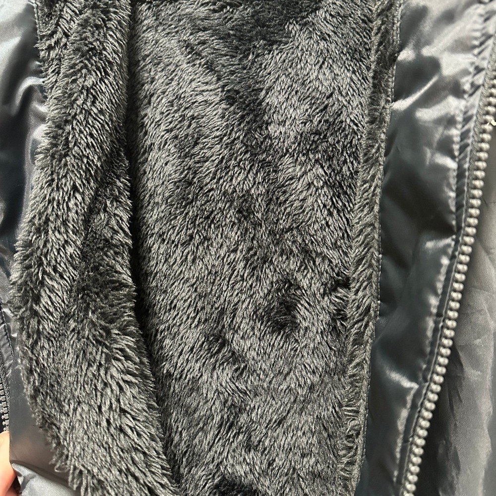 Champion Hooded Jacket Womens Large Black Sherpa Lined Longline Full Zip JL394 - Picture 7 of 7